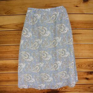 Jaclyn Smith A-Line Skirt Stretch Waist Womens Size 20W Blue Paisley Classic Fit